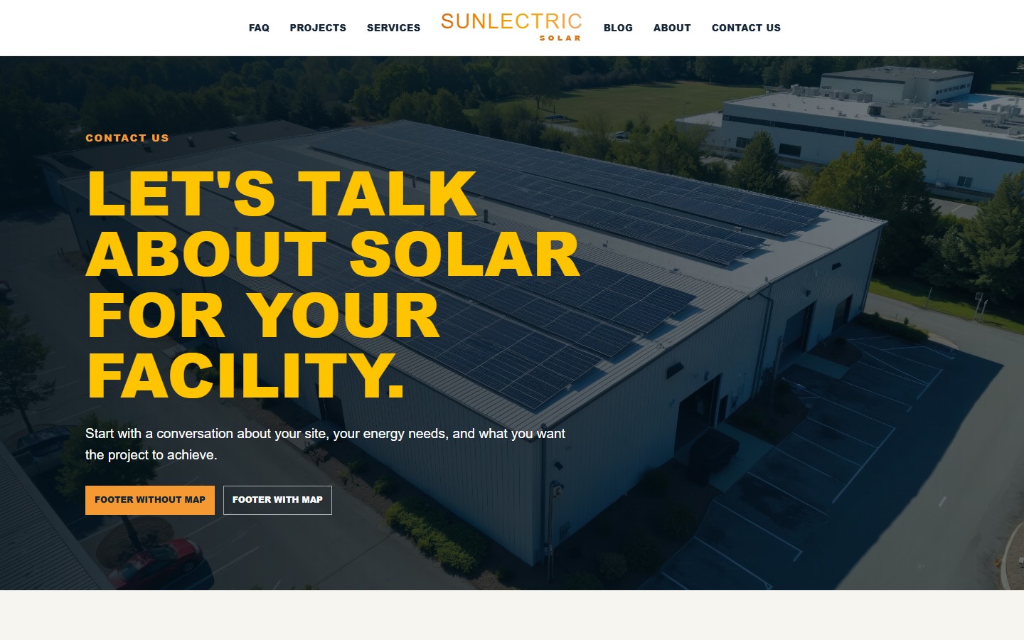 Sunlectric Solar Contact Us page preview